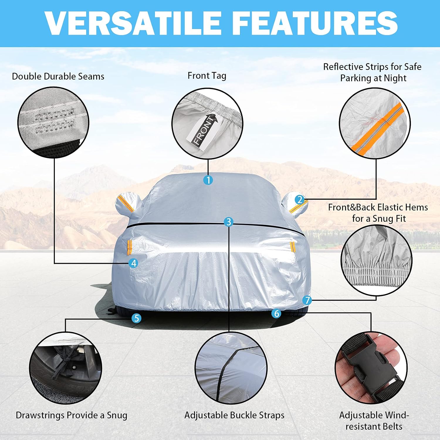 6-Layers Waterproof Car Covers E501