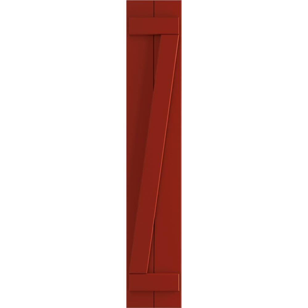 Fire Red PVC Board-n-Batten Shutters S86309