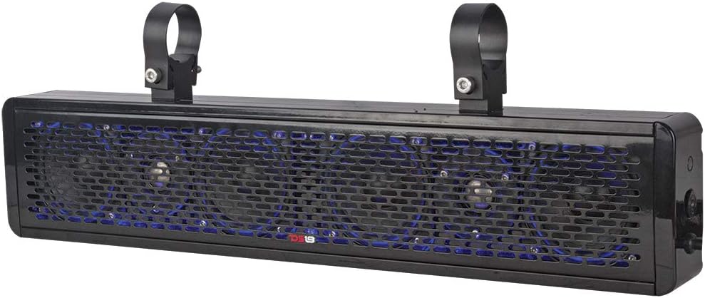 Black 25 Inch 2-Way Sound Bar Waterproof Speaker System with Integrated RGB Lights C442891