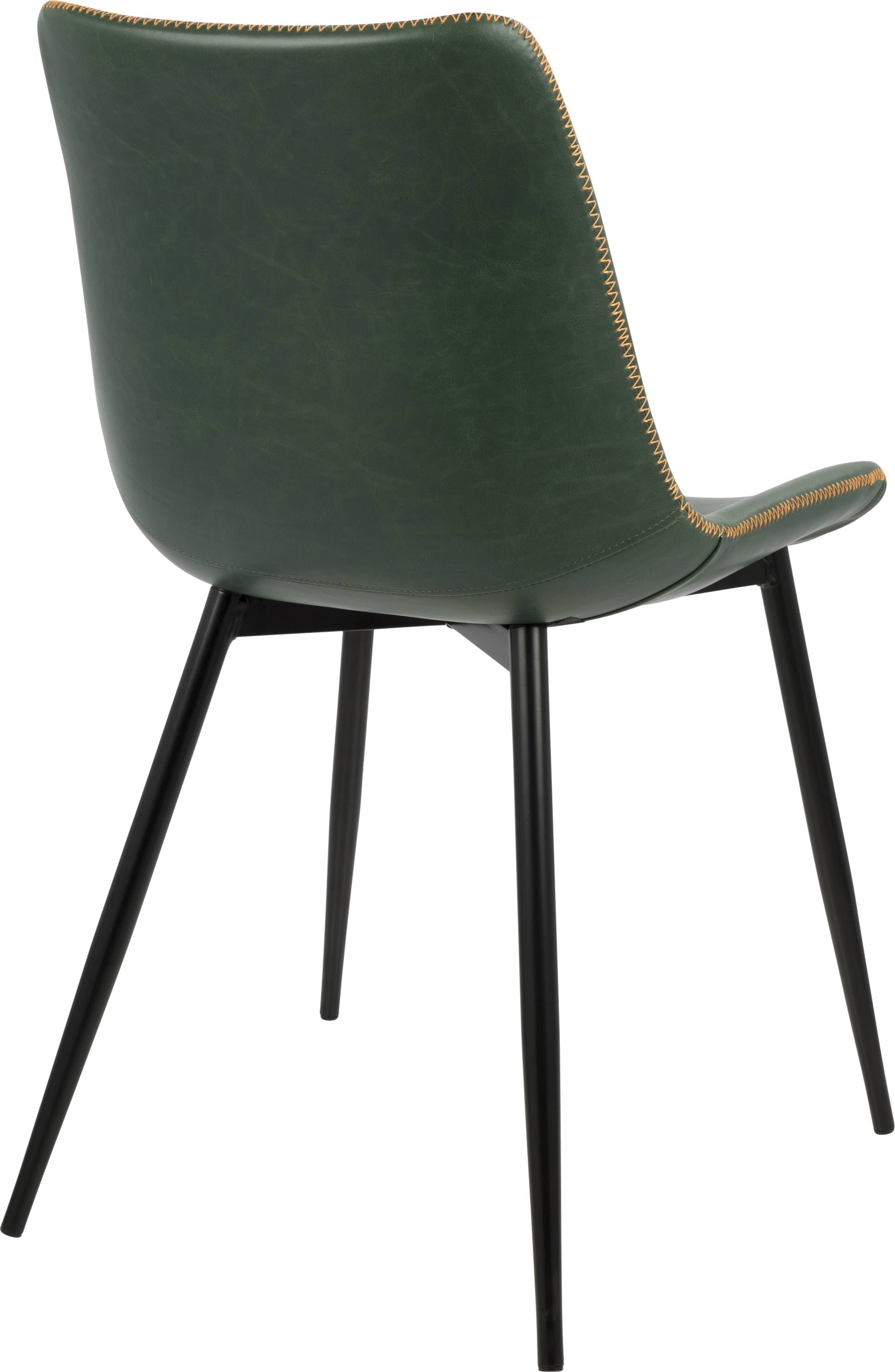 Black and Green Faux Leather Dining Chair Set of 2 Z681