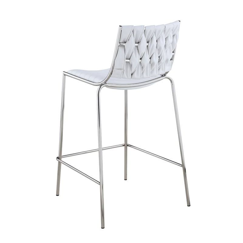 White Stackable Counter Stool with Weave Back, Set of 2 S58246