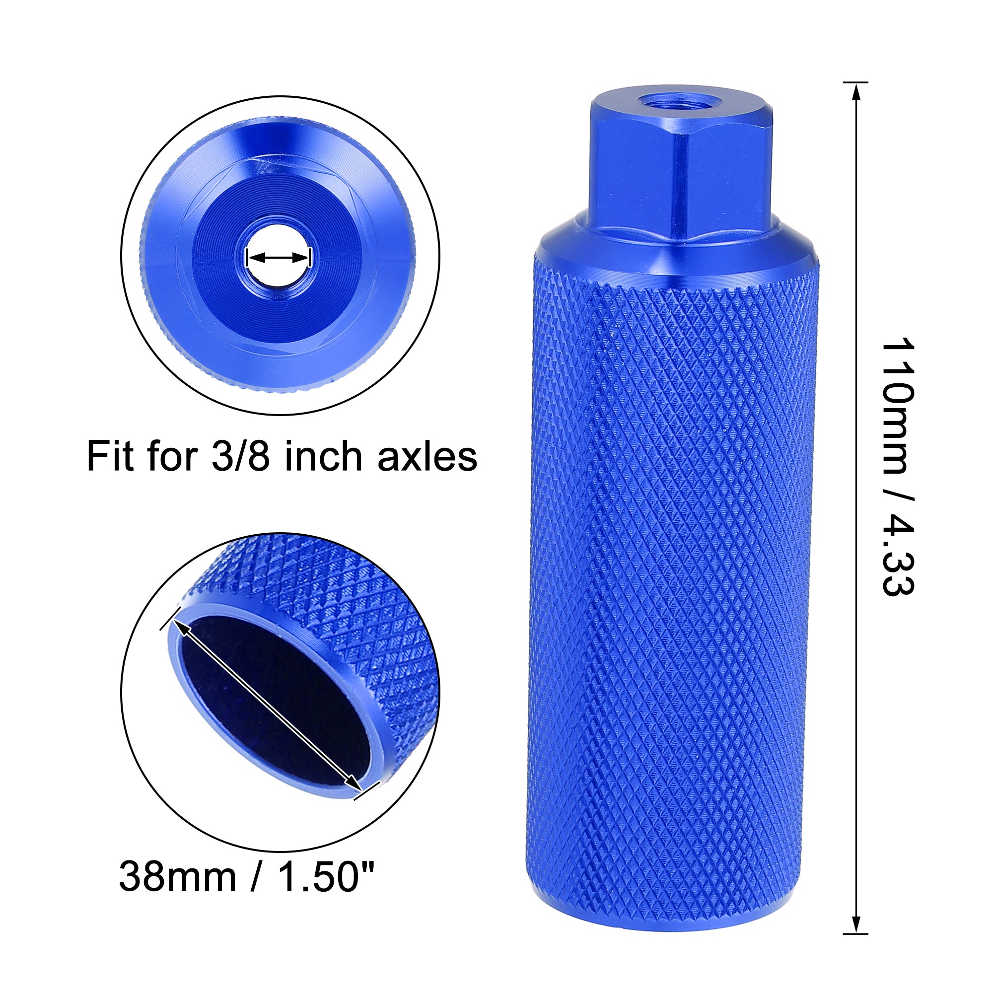 2 Pair Aluminum Alloy Bicycle Footrest Pegs Blue V47980