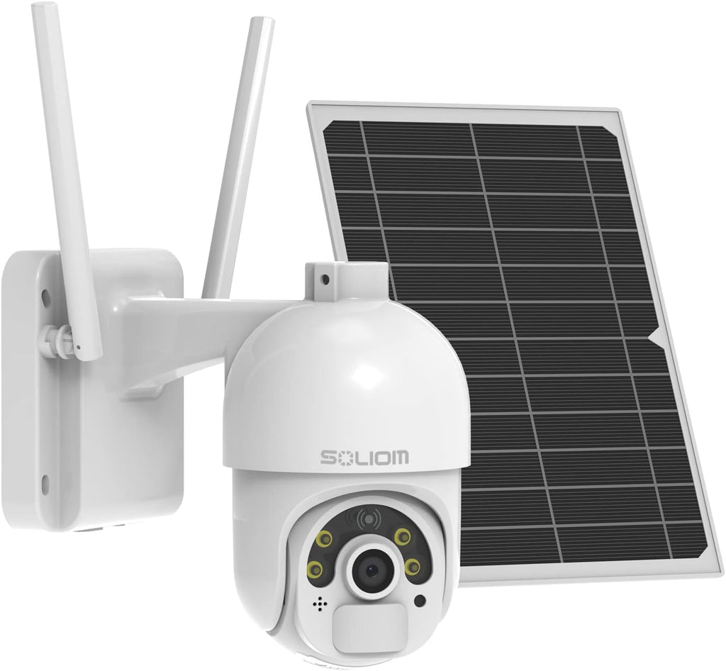 Solar Security Camera Outdoor, WiFi Wireless Battery Powered Rechargeable Home Camera with Panel, Spotlight Color Night Vision, PIR Motion Detection, Siren, 2-Way Audio, Cloud Storage/SD G2115