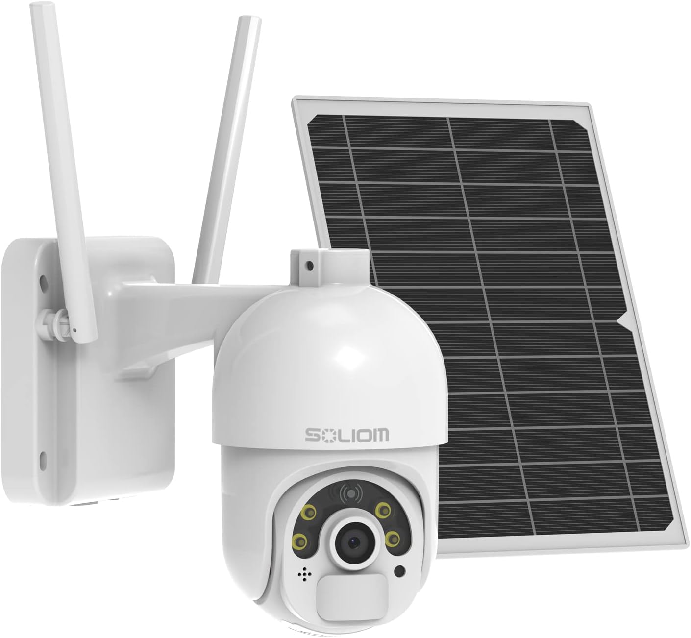 Solar Security Camera Outdoor, WiFi Wireless Battery Powered Rechargeable Home Camera with Panel, Spotlight Color Night Vision, PIR Motion Detection, Siren, 2-Way Audio, Cloud Storage/SD G2115