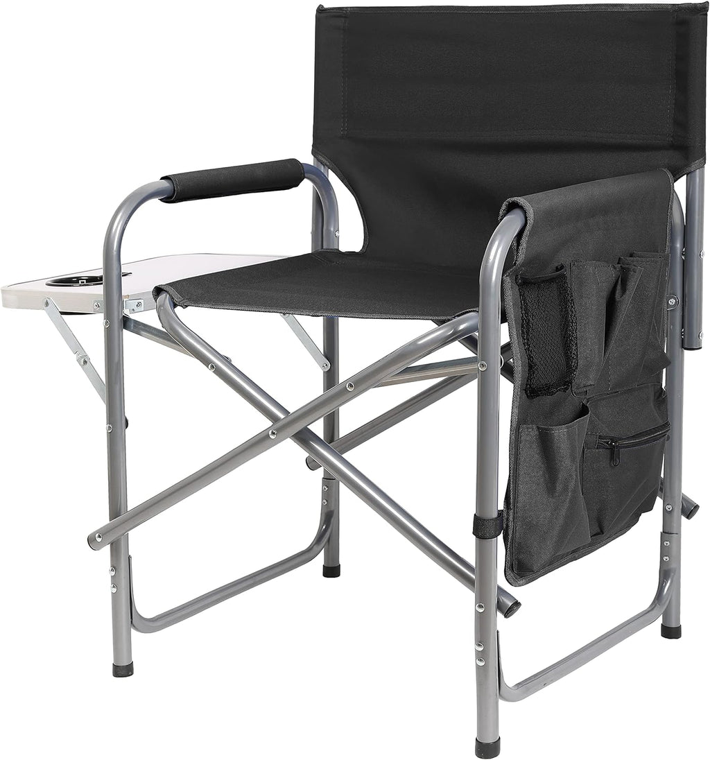 Steel Frame Folding Camping Chair with Side Pockets T702714