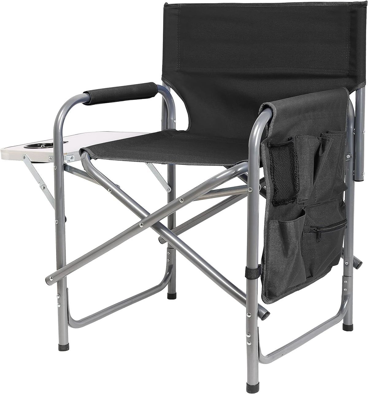 Steel Frame Folding Camping Chair with Side Pockets T702714