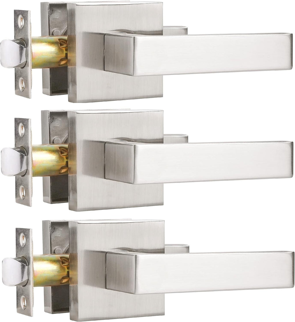3 Pack Door Lever Handle Satin Nickel/Brushed Nickel Finish Pack of 2 X1676