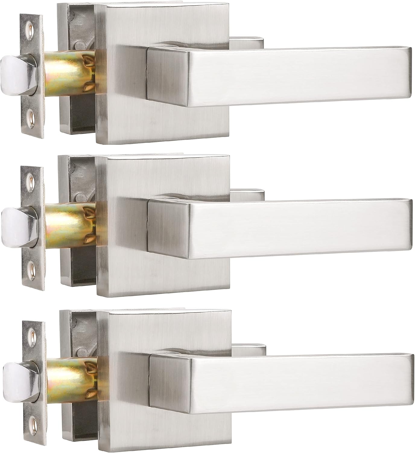 3 Pack Door Lever Handle Satin Nickel/Brushed Nickel Finish Pack of 2 X1676