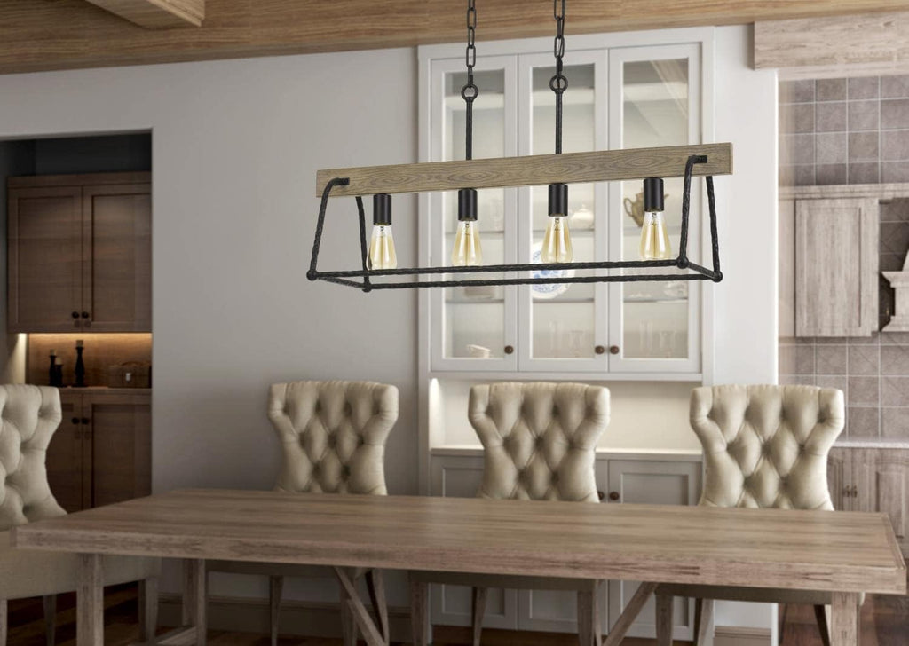 Four Light Chandelier in Black Finish G6467