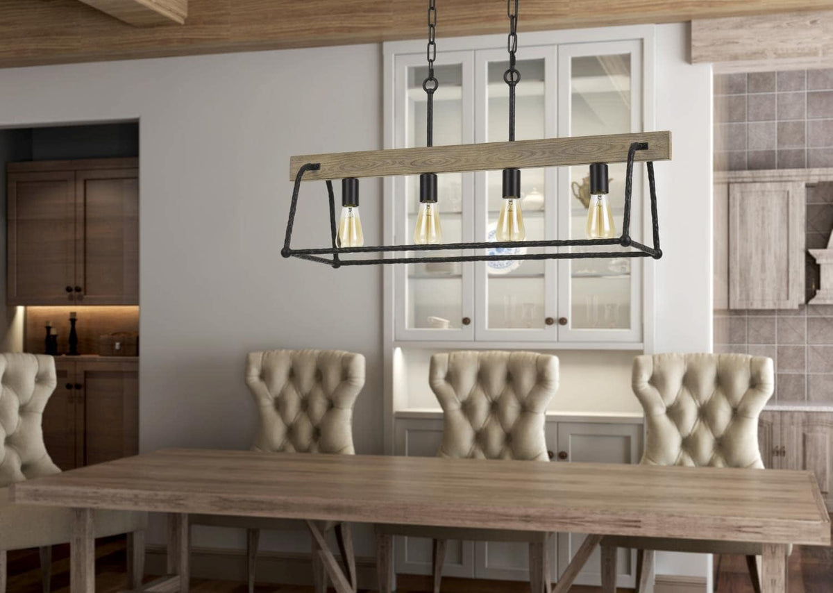 Four Light Chandelier in Black Finish G6467