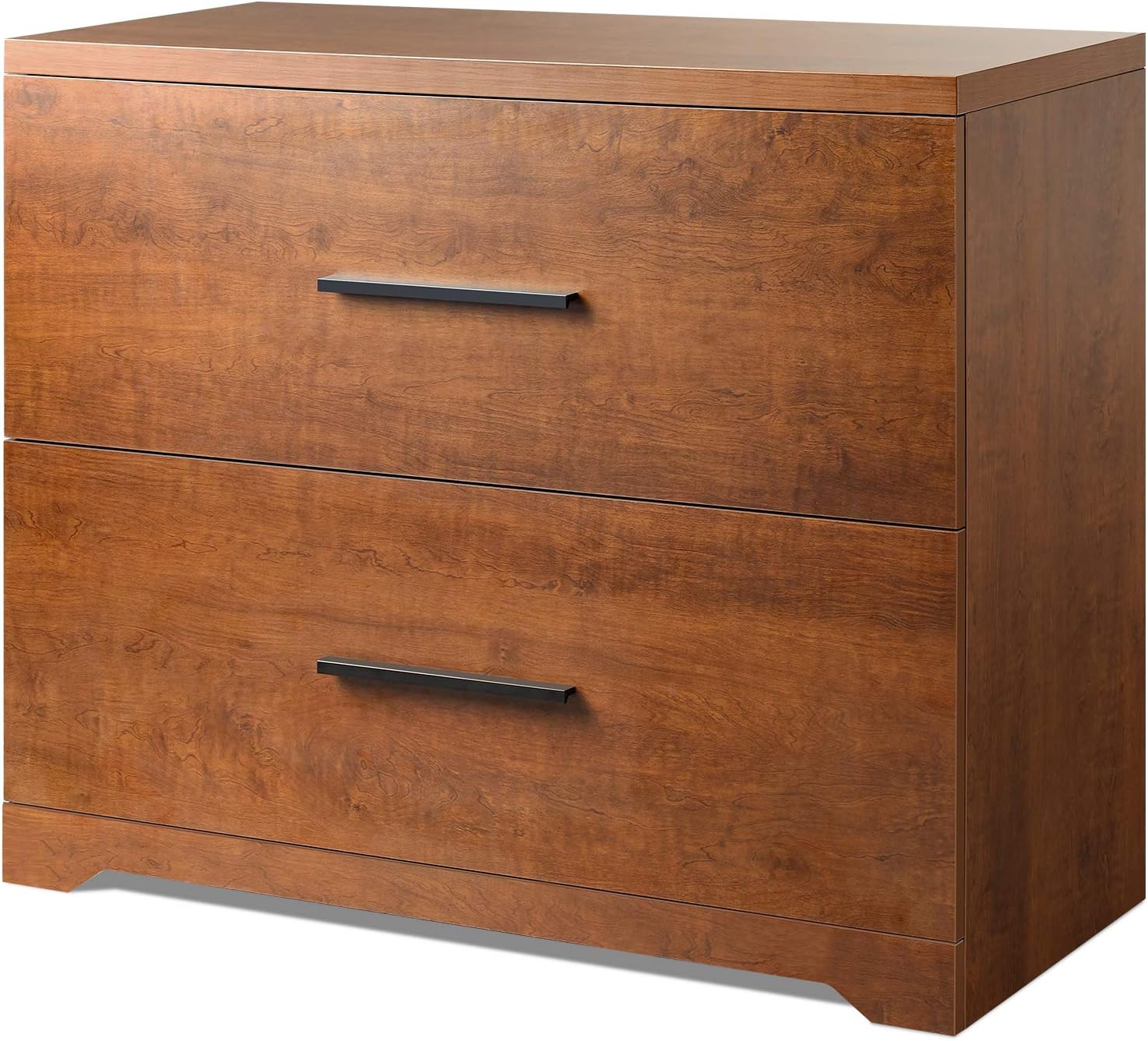 Black 2 Drawer Wood Lateral File Cabinet E8984