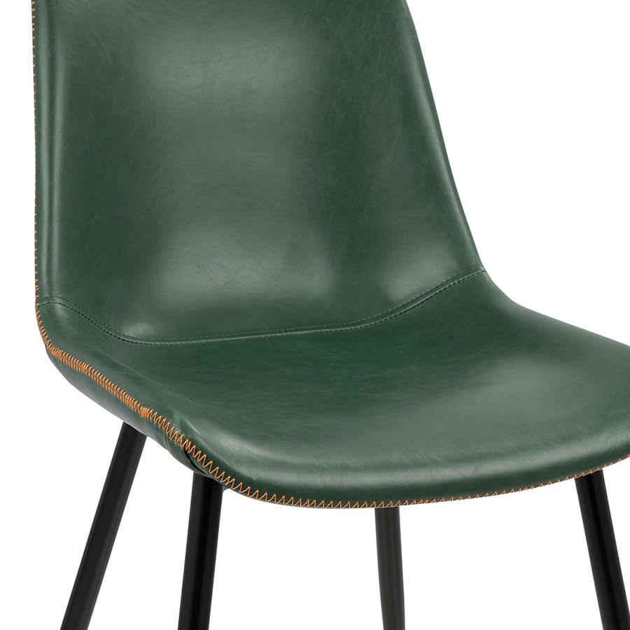 Black and Green Faux Leather Dining Chair Set of 2 Z681