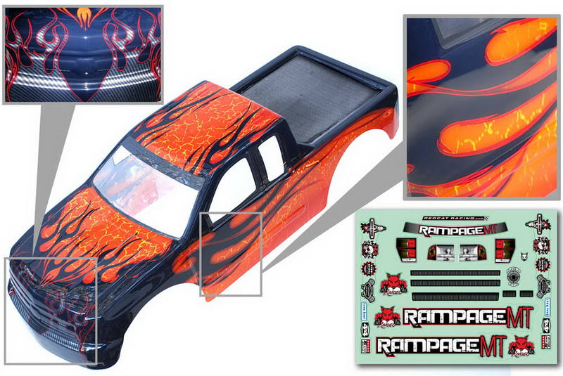 Orange with Black Flames 1/5 Truck Body F104889