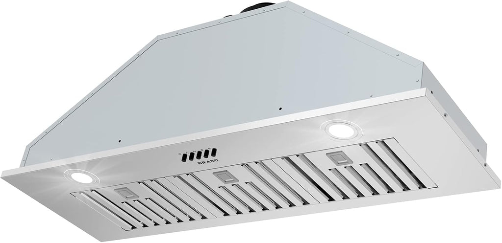 Built-In Stove Vent Hood with Baffle Filters and LED Lights O4392