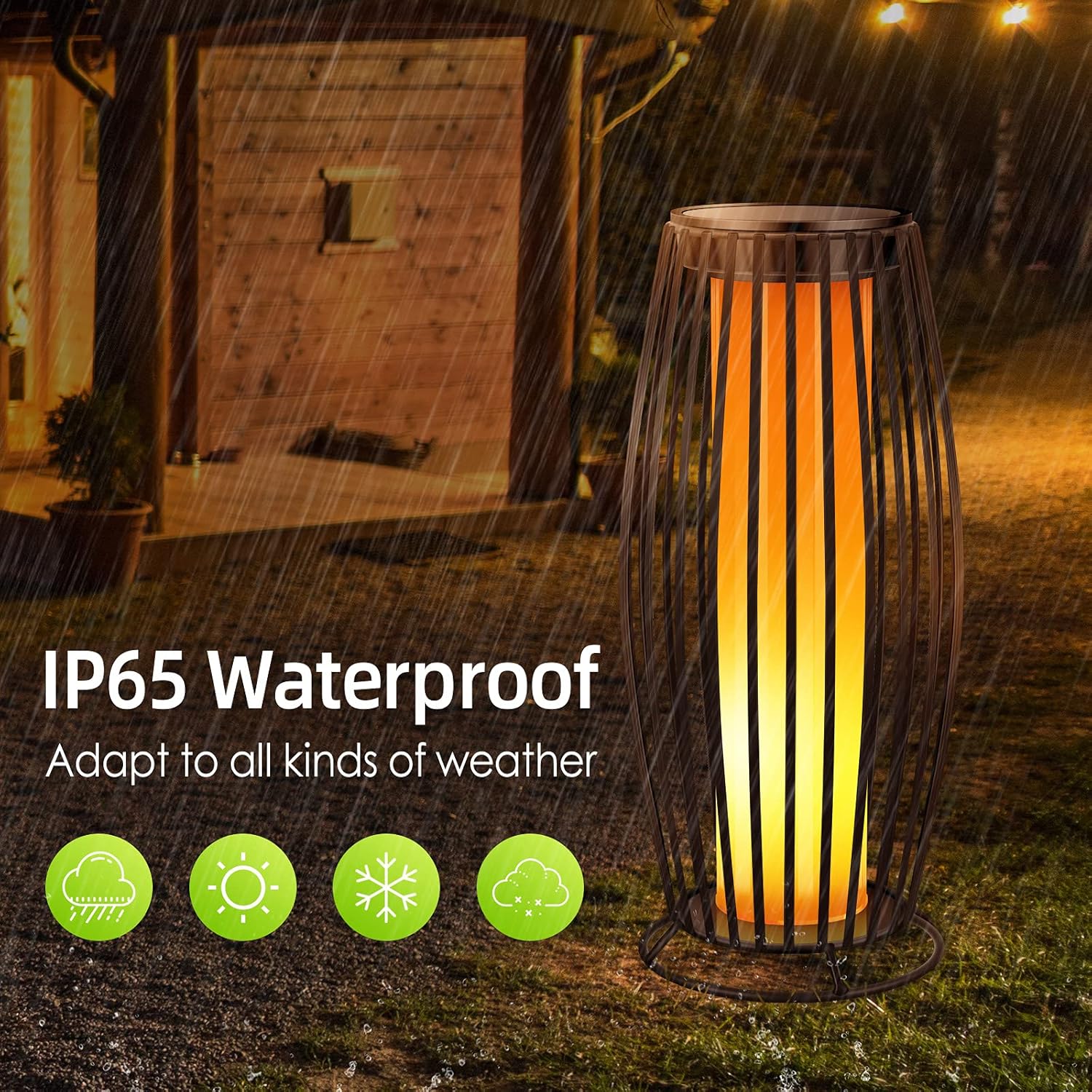 Solar Lights Floor Lamp USB Rechargeable Metal Solar Lanterns Waterproof Y135158