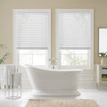 Faux Wood Cordless Shade in White W4168