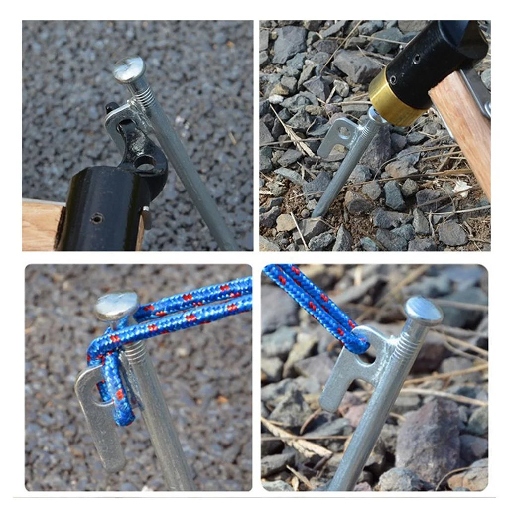 4 Pcs Stainless Steel 40cm Tent Stakes I854078