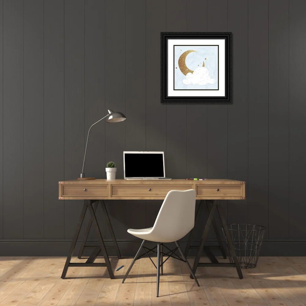 Black Ornate Wood Framed Art Print M8064