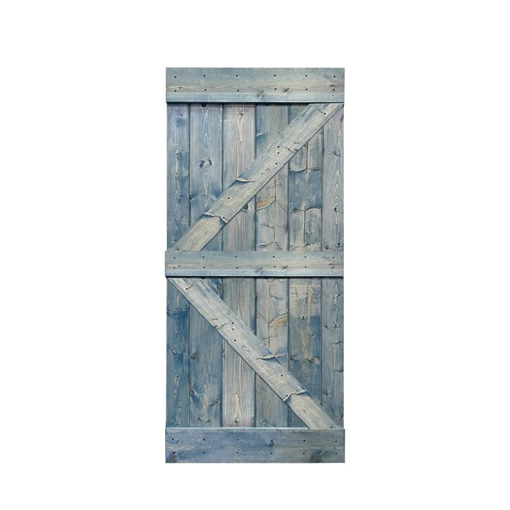 Red Walnut Stained Solid Pine Wood Interior Sliding Barn Door Slab J74890