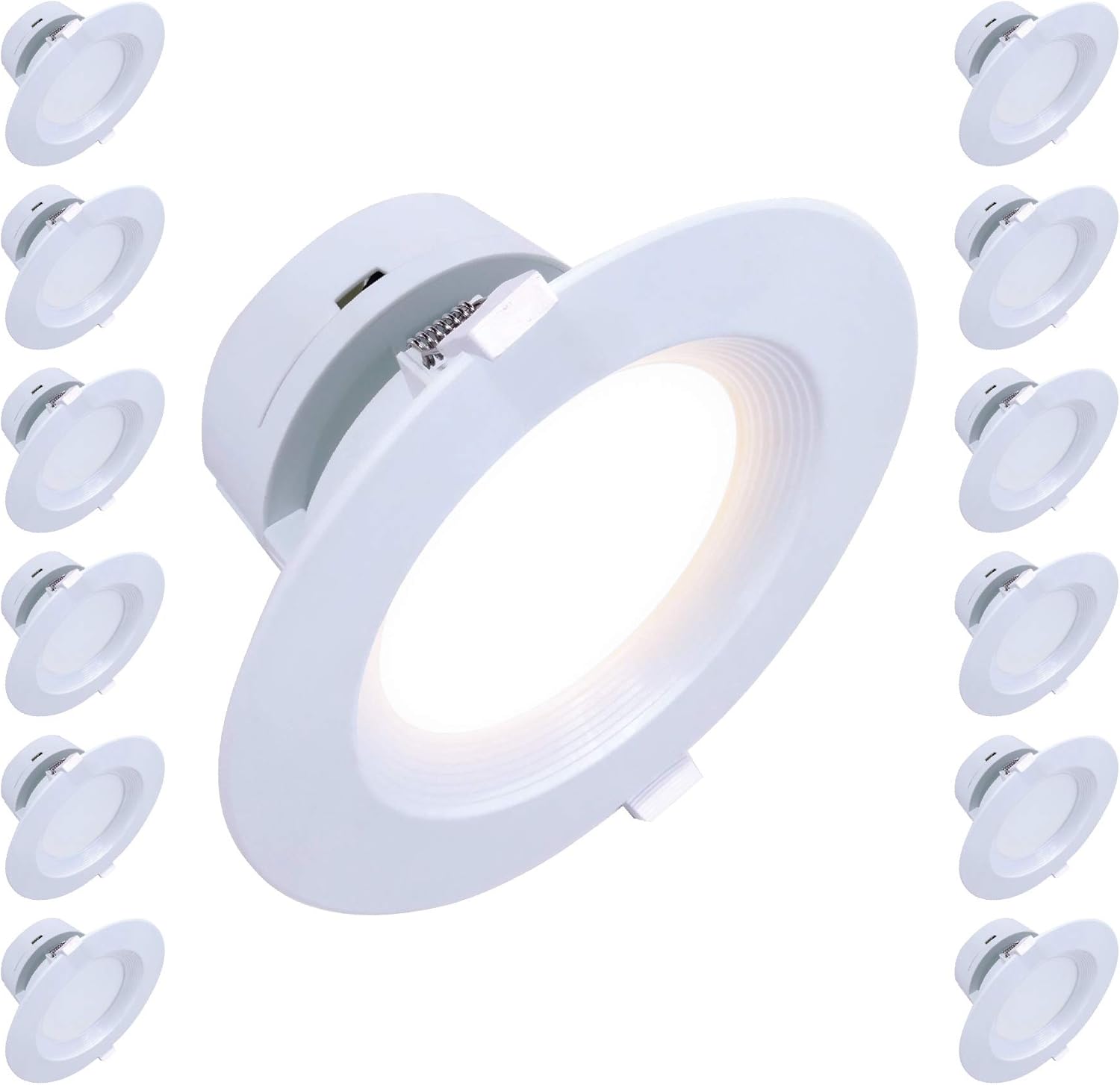 12 Pack 6 Inch Canless LED Downlight 9W 700 Lumens Soft White 2700K C584029