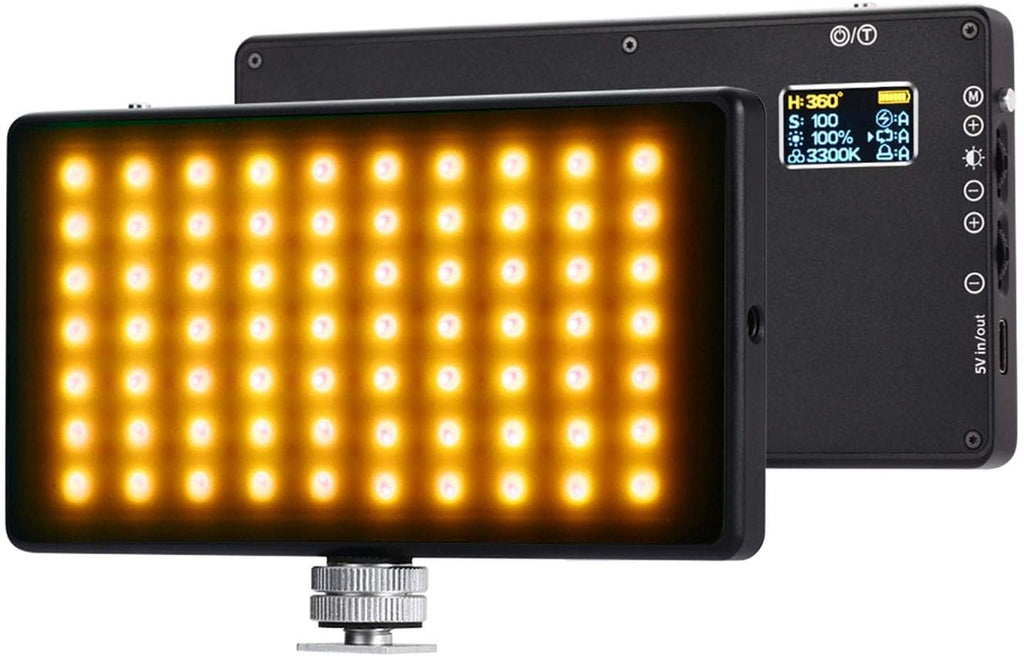 RGB Video Light, Magnetic Adsorption Photography Light, Full Color 9 Lighting Effect Adjustable 1-100% Stepless Dimming Portable Light P4091