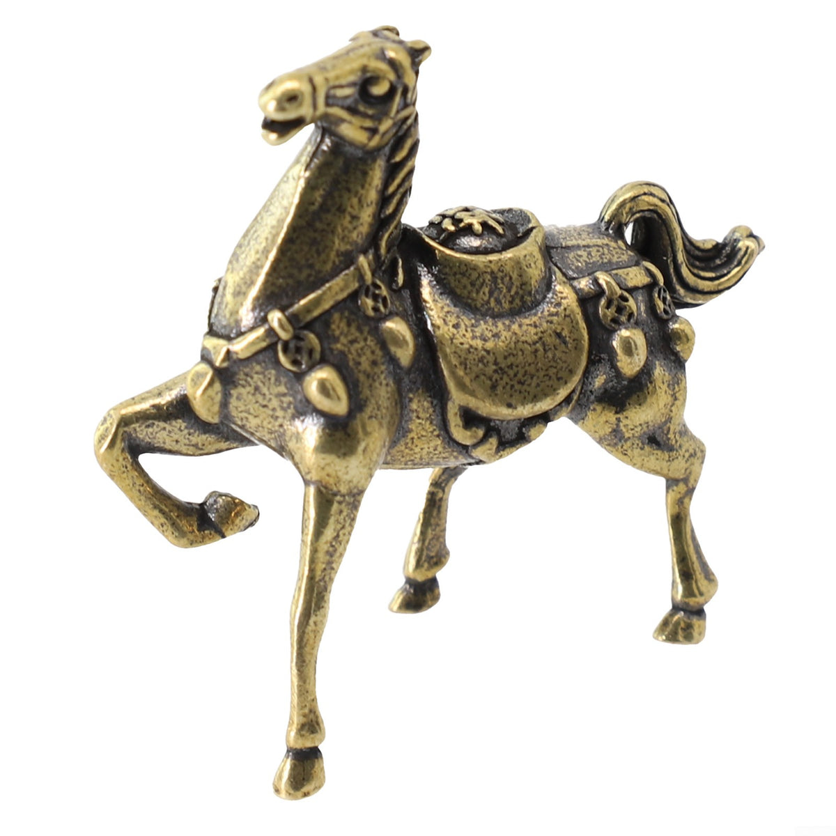 Solid Copper Race Horse Miniature Figurines Desk Decor O554