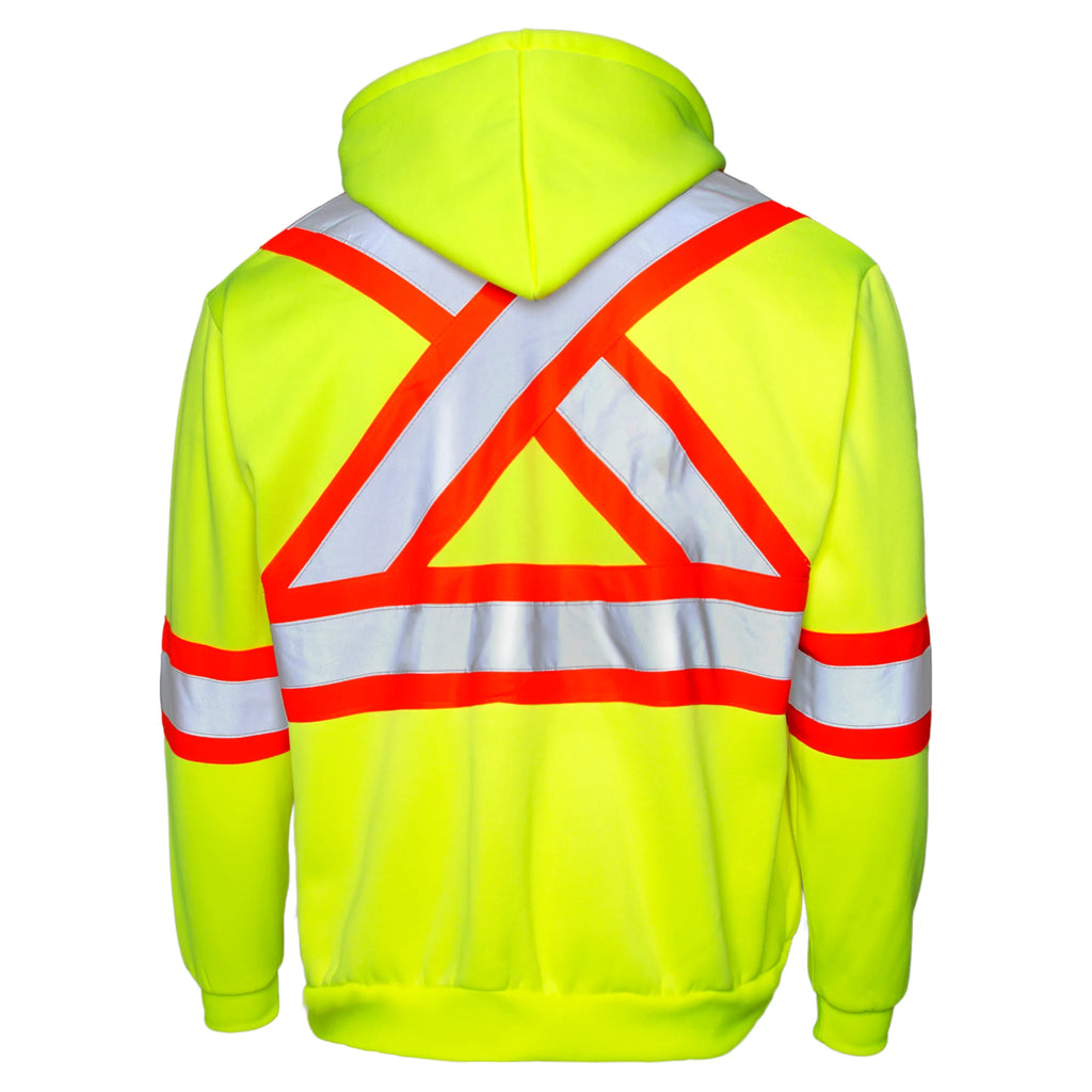 Hi-Vis Safety Full-Zip Hoodie, Yellow, L G59460