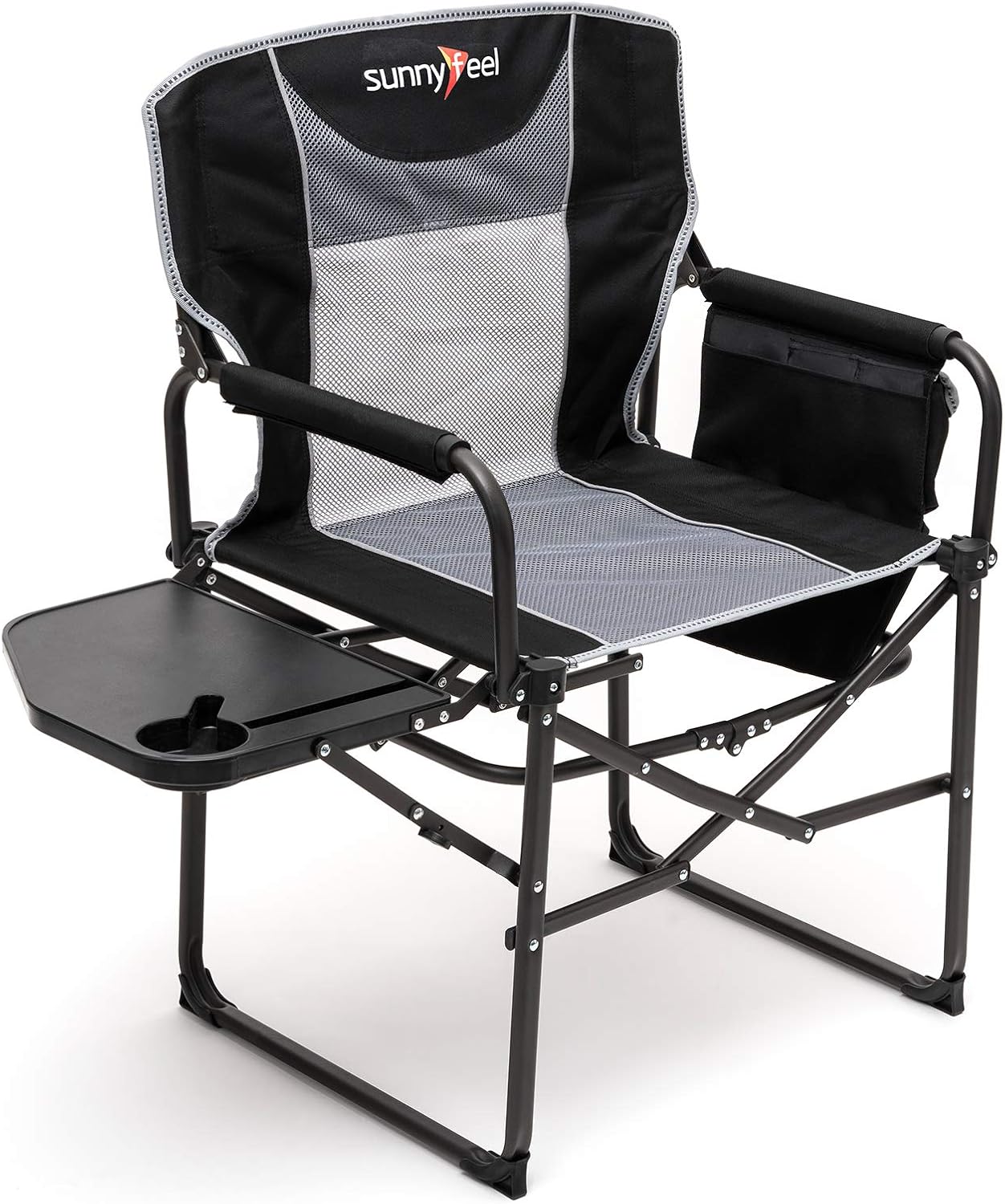 Heavy Duty Oversized Portable Folding Chair with Side Table Z583