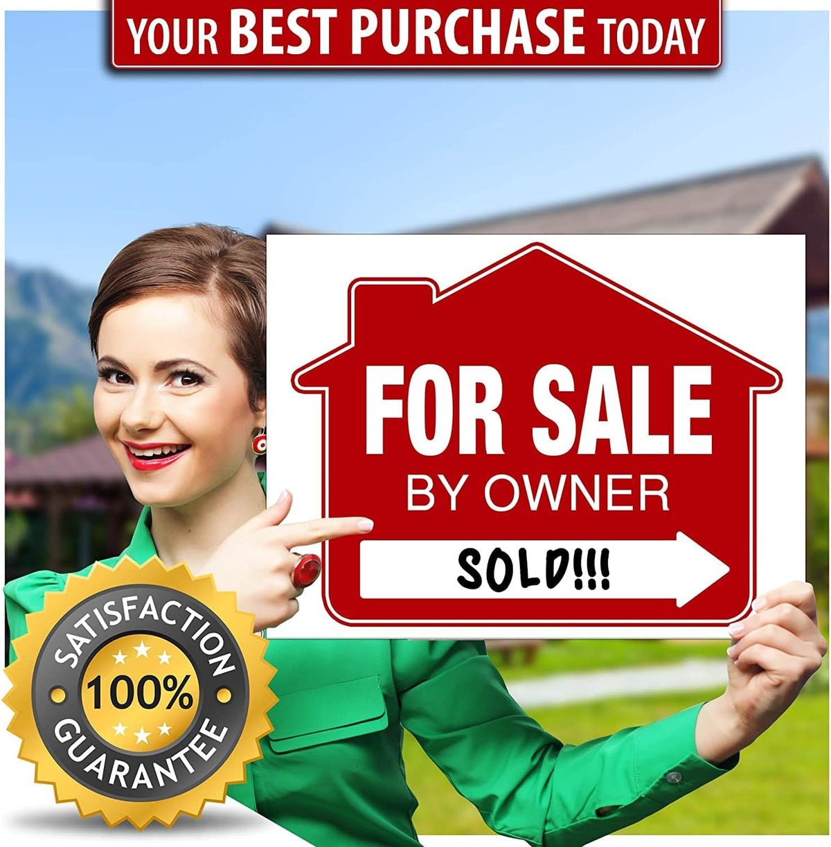 For Sale Signs (10 Pack) Double-Sided Yard Sign Stakes Z719
