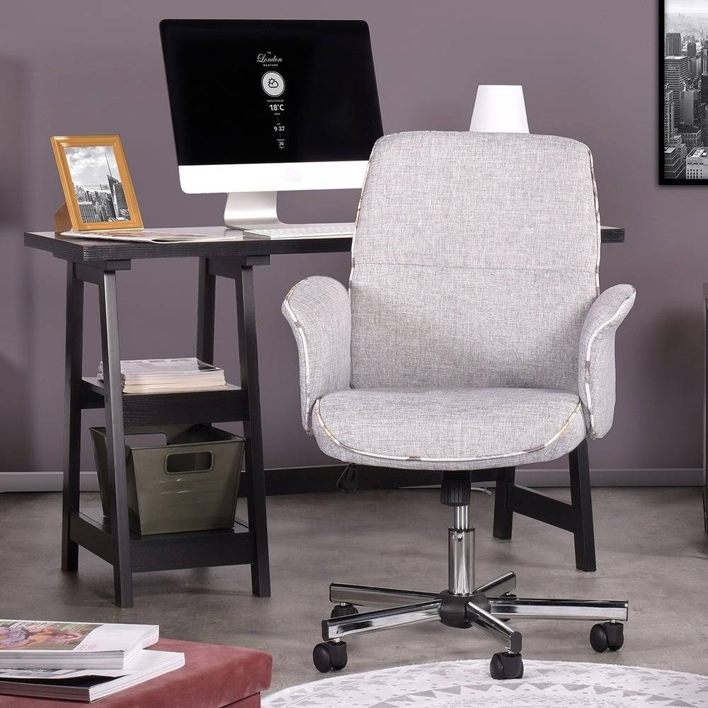 Mohave Grey Fabric Turned Arm Desk Chair G67546