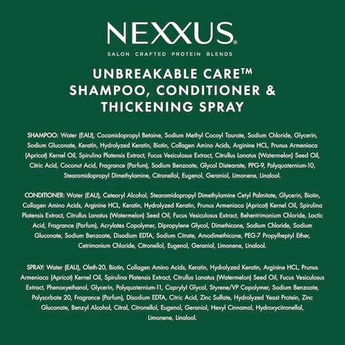 3 Pack Shampoo, Conditioner, and Leave-In Spray for Fine and Thin Hair with Keratin, Collagen, Biotin H298761