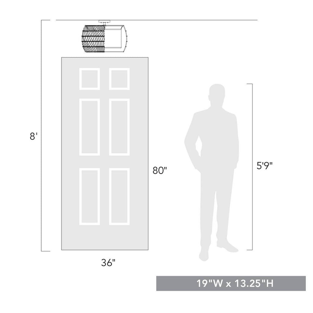 Matte Black 4 Light Semi-Flush I4312