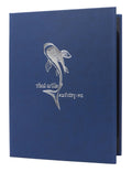 Dark Blue Plush Casebound Menu, 8 x 14 H1906