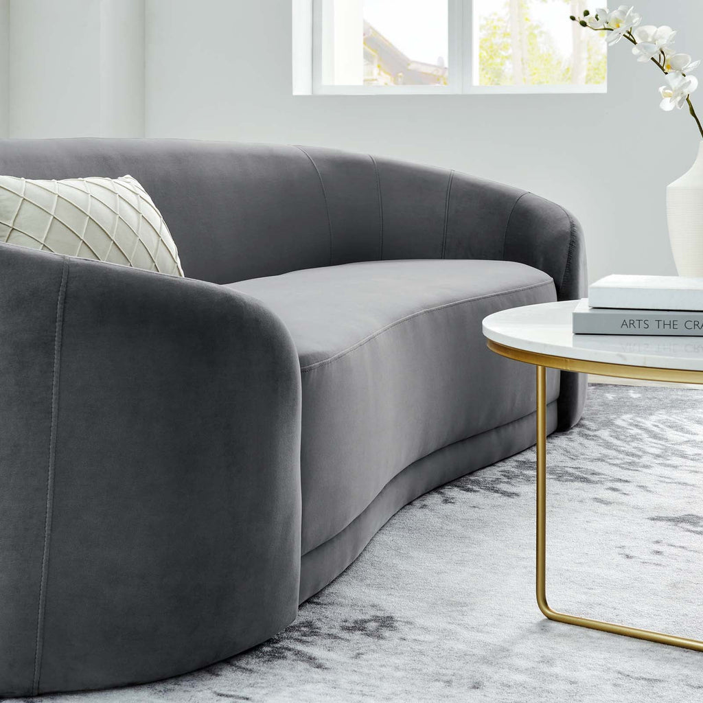 Gray Performance Velvet Sofa D6952