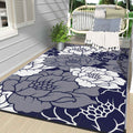 Waterproof Plastic Outdoor Rug, blue&white, 5'x8' W396