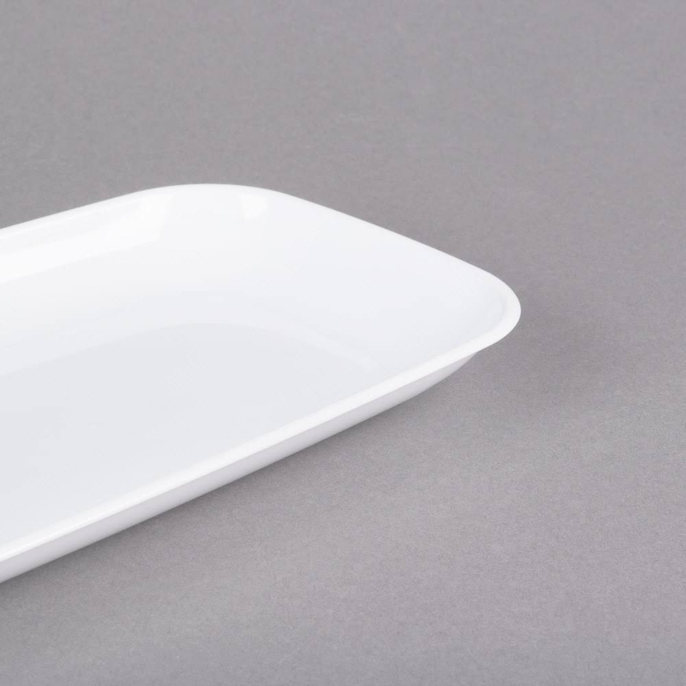 White Rectangular Polystyrene Platter / Catering Tray - 25/Case P36385