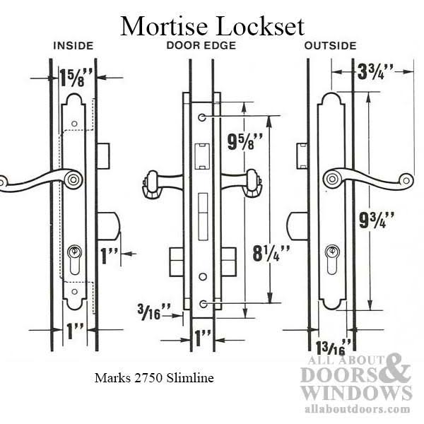 Slim Line Storm Security Door Lock Brass Left Hand Single Cylinder T7952
