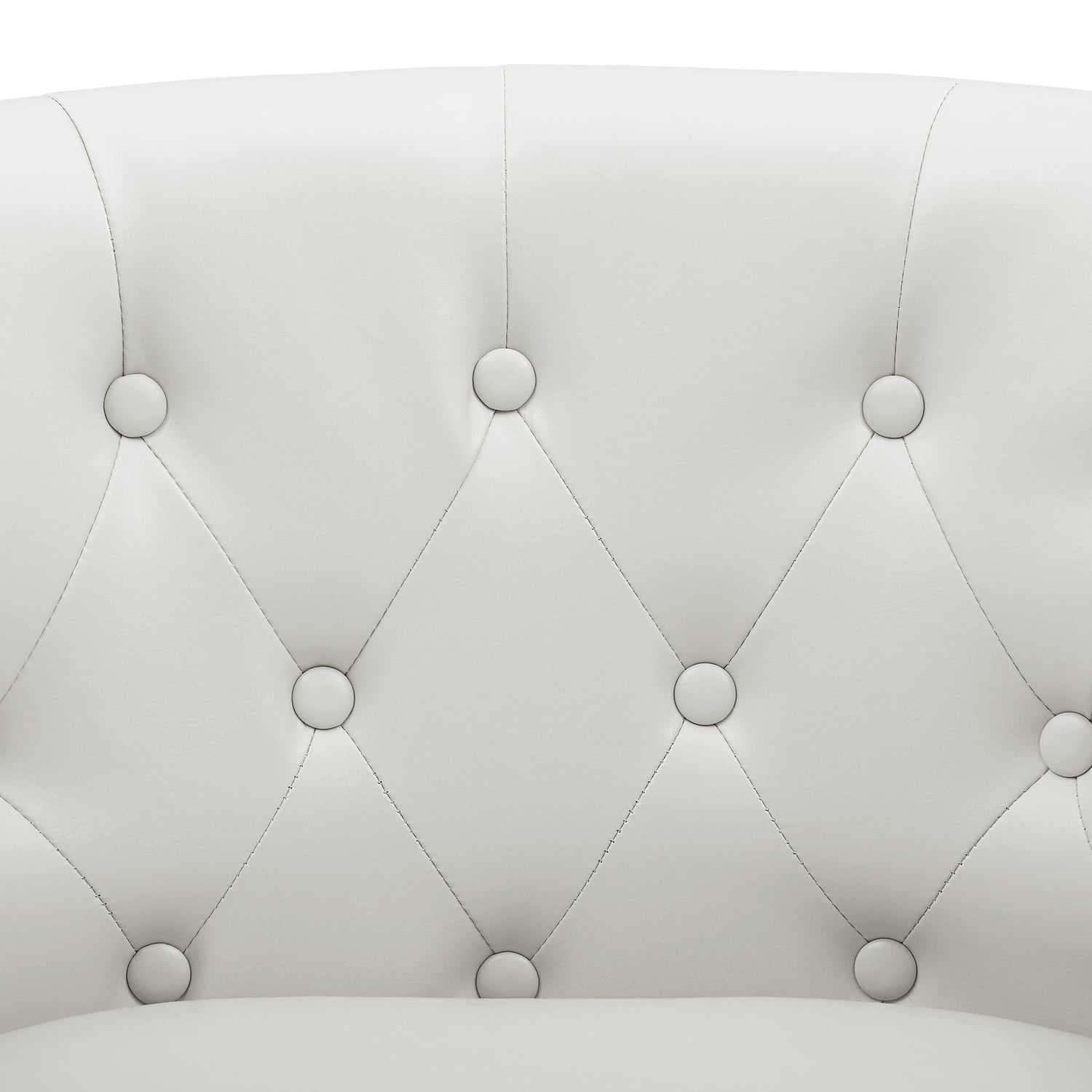 White Faux Leather Barrel Loveseat S209937