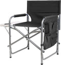 Steel Frame Director's Folding Camping Chair with Side Table and Pockets F1557