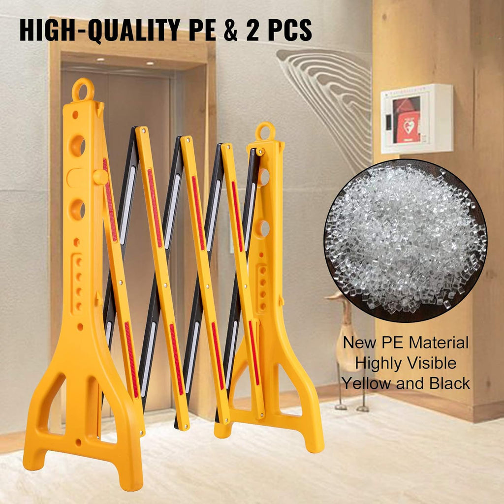 Expandable Plastic Safety Barricade with Reflective Strips 2 Pcs O98949