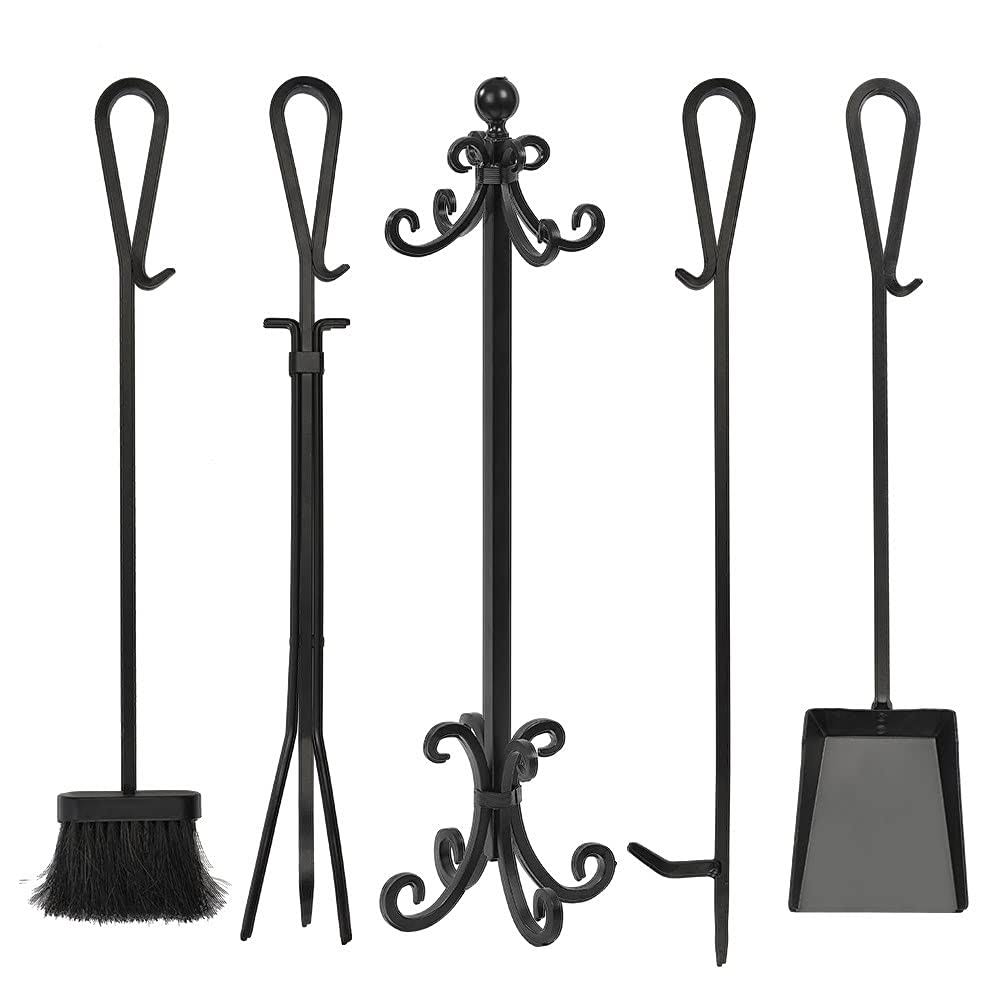 5 Pieces Cast Iron Fireplace Tools Q130