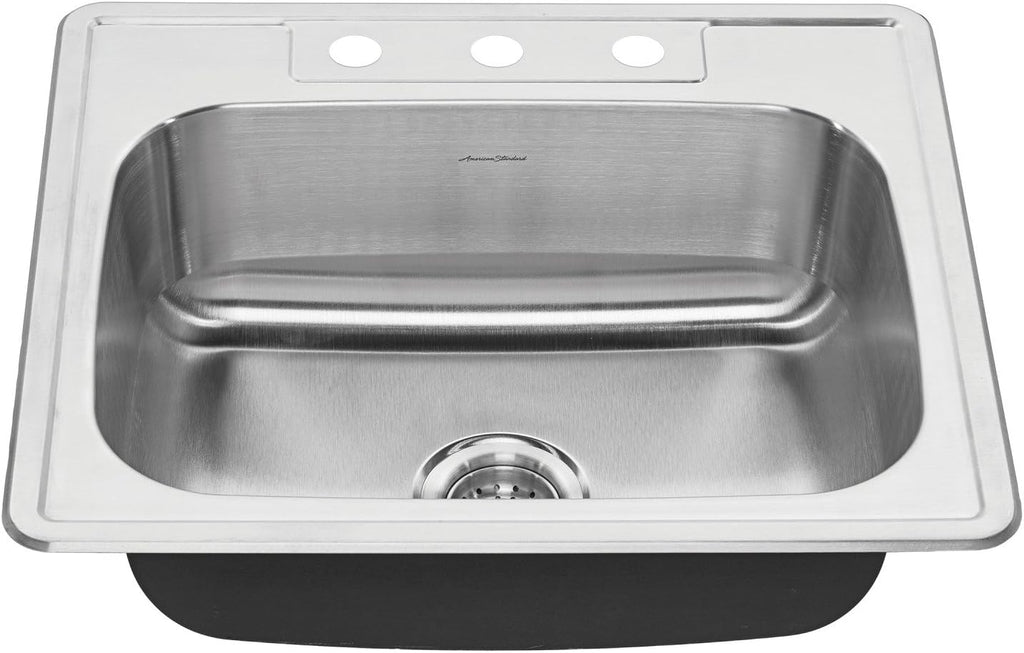 25x22 Single Bowl Stainless Steel 3-Hole Kitchen Sink X90537