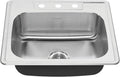 25x22 Single Bowl Stainless Steel 3-Hole Kitchen Sink X90537