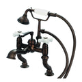 Adjustable Center Deck Mount Tub Faucet with Handheld Shower P622