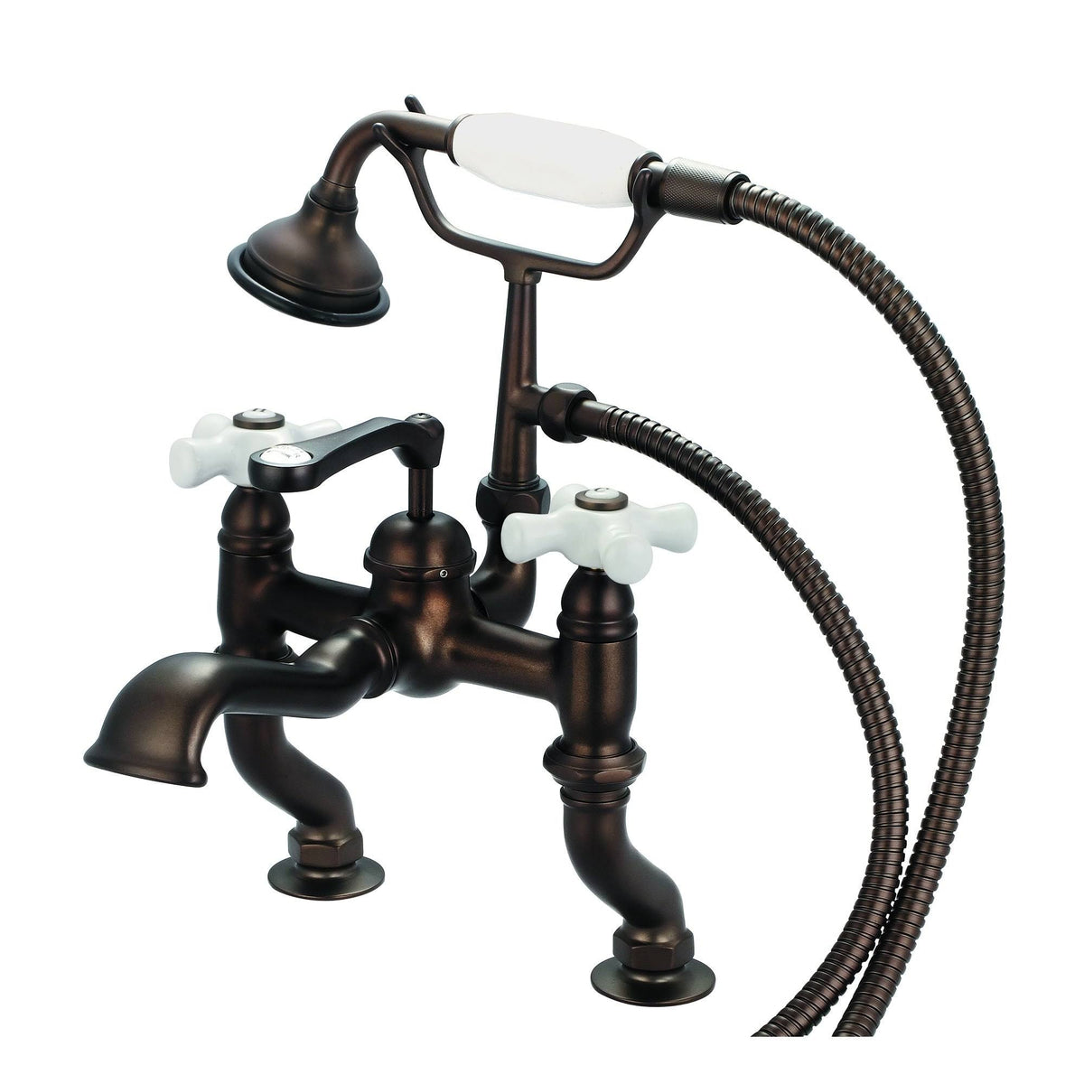 Adjustable Center Deck Mount Tub Faucet with Handheld Shower P622