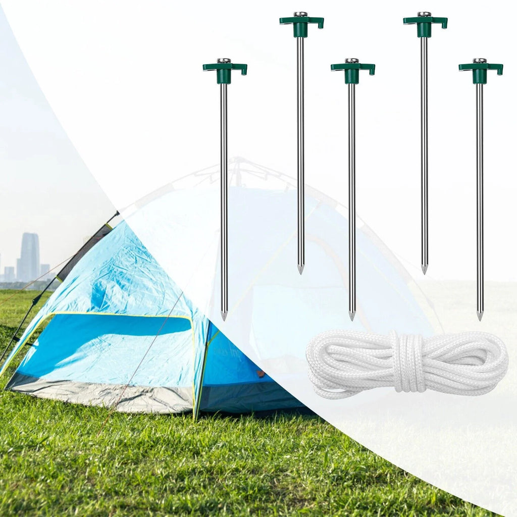 20 PCS Heavy Duty Tent Pegs and Ropes Set S69874