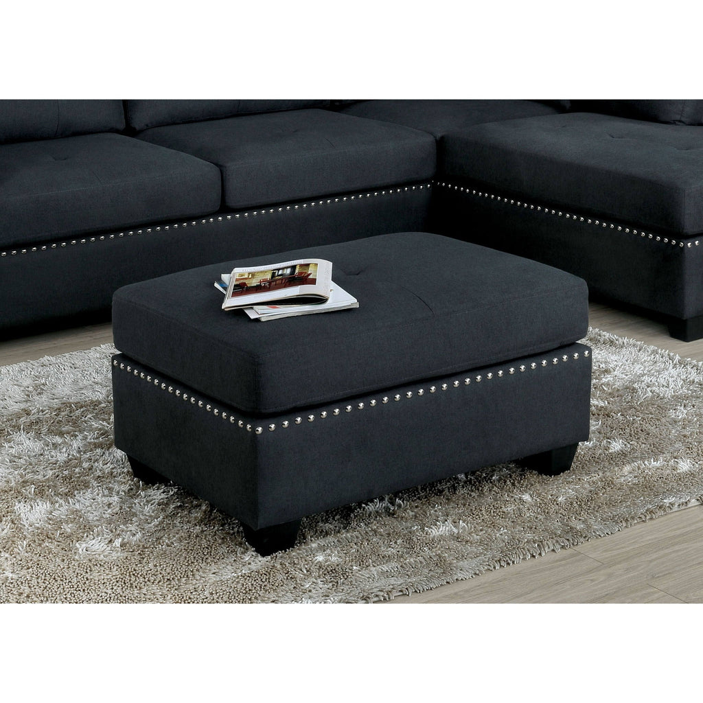 Grey Fabric Upholstered Ottoman H1618