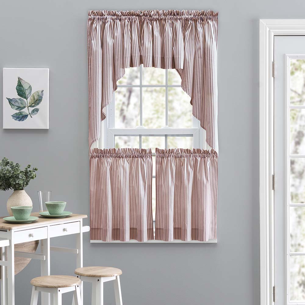 Brick Ticking Stripe Curtain 56" x 36" C69326