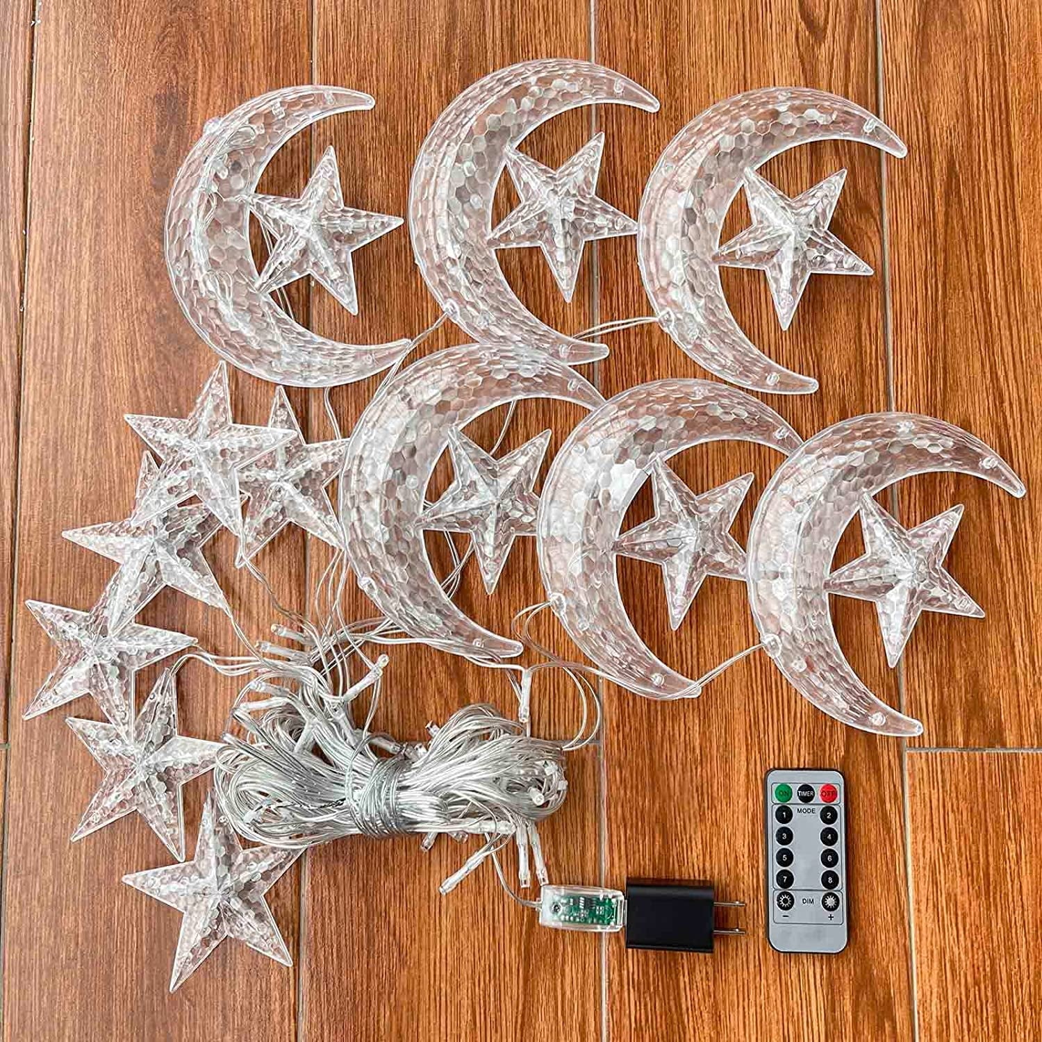 Warm White LED Curtain Lights with Remote Control J348093