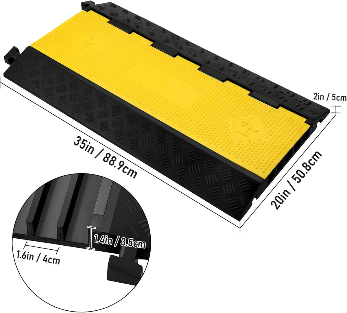 Heavy Duty Rubber Cable Protector 5 Channel 1 Pack 18000 Lb V84267